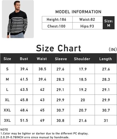 Demoking Striped Sweaters for Men Polo Shirts Long Sleeve Mens Casual Knit Sweater in Saudi Arabia