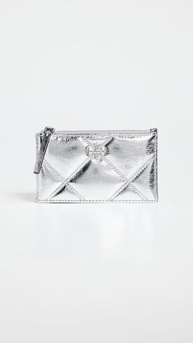 Tory Burch Women's Kira Metallic Diamond Quilt Zip Card Case in Saudi Arabia