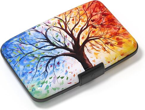 Card Holder Credit Cards Holder for Women RFID wallet women Business Card Holder Wallet Mini Aluminum Card Wallet RFID Blocking Slim Metal Hard Card for Women, Cat Illustration in Saudi Arabia