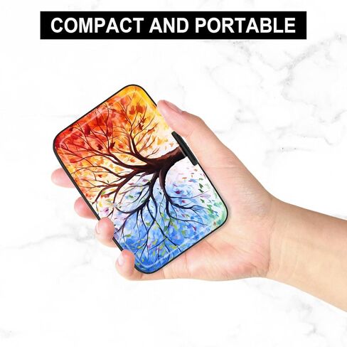 Card Holder Credit Cards Holder for Women RFID wallet women Business Card Holder Wallet Mini Aluminum Card Wallet RFID Blocking Slim Metal Hard Card for Women, Cat Illustration in Saudi Arabia