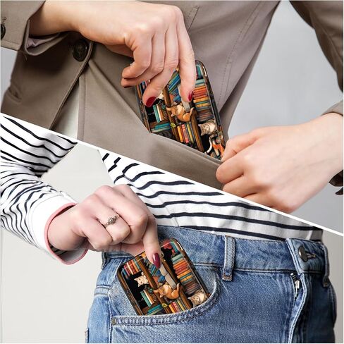 Card Holder Credit Cards Holder for Women RFID wallet women Business Card Holder Wallet Mini Aluminum Card Wallet RFID Blocking Slim Metal Hard Card for Women, Cat Illustration in Saudi Arabia