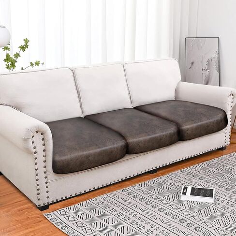 molasofa Leather Like Armchair Couch Cushion Covers Seat Slipcovers Sets Couches Furniture Protector for Sectional Armchair Pets Friendly Kids Stretch Spandex Fabric (1 Cushion Armchair, Navy Blue) in Saudi Arabia