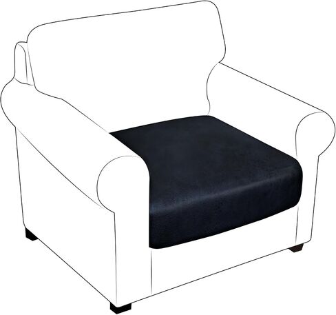molasofa Leather Like Armchair Couch Cushion Covers Seat Slipcovers Sets Couches Furniture Protector for Sectional Armchair Pets Friendly Kids Stretch Spandex Fabric (1 Cushion Armchair, Navy Blue) in Saudi Arabia