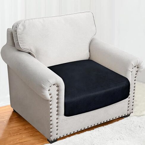 molasofa Leather Like Armchair Couch Cushion Covers Seat Slipcovers Sets Couches Furniture Protector for Sectional Armchair Pets Friendly Kids Stretch Spandex Fabric (1 Cushion Armchair, Navy Blue) in Saudi Arabia