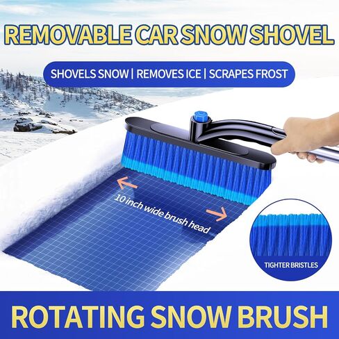 Car Windshield Ice Scraper With Snow Brush, Snow Removal Squeegee For Automotive, Exterior Dust Remover Brushes And Brooms, Essential Winter Car Window Extendable Long Handled Snow Brush Tool. in Saudi Arabia