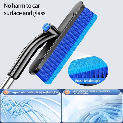 Car Windshield Ice Scraper With Snow Brush, Snow Removal Squeegee For Automotive, Exterior Dust Remover Brushes And Brooms, Essential Winter Car Window Extendable Long Handled Snow Brush Tool. in Saudi Arabia