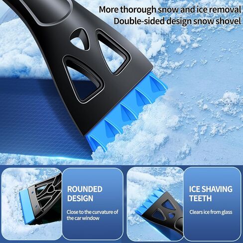 Car Windshield Ice Scraper With Snow Brush, Snow Removal Squeegee For Automotive, Exterior Dust Remover Brushes And Brooms, Essential Winter Car Window Extendable Long Handled Snow Brush Tool. in Saudi Arabia