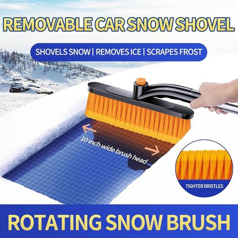 Car Windshield Ice Scraper With Snow Brush, Snow Removal Squeegee For Automotive, Exterior Dust Remover Brushes And Brooms, Essential Winter Car Window Extendable Long Handled Snow Brush Tool. in Saudi Arabia