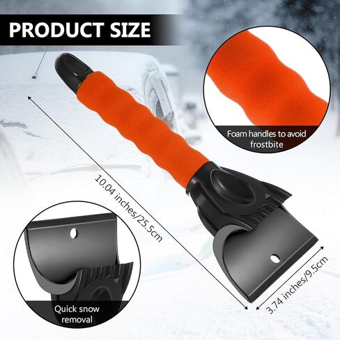 WILLBOND Ice Scraper for Cars Windshield Scraper for Ice and Snow Ice Scraper with Foam Grip(Black) (Orange) in Saudi Arabia