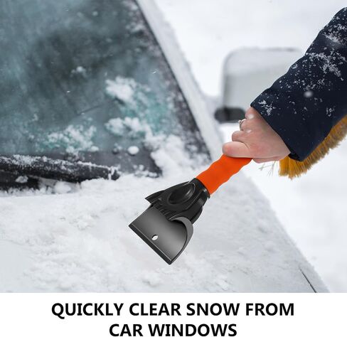 WILLBOND Ice Scraper for Cars Windshield Scraper for Ice and Snow Ice Scraper with Foam Grip(Black) (Orange) in Saudi Arabia