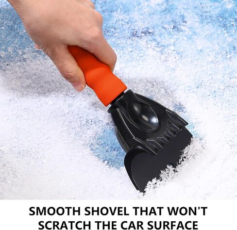 WILLBOND Ice Scraper for Cars Windshield Scraper for Ice and Snow Ice Scraper with Foam Grip(Black) (Orange) in Saudi Arabia