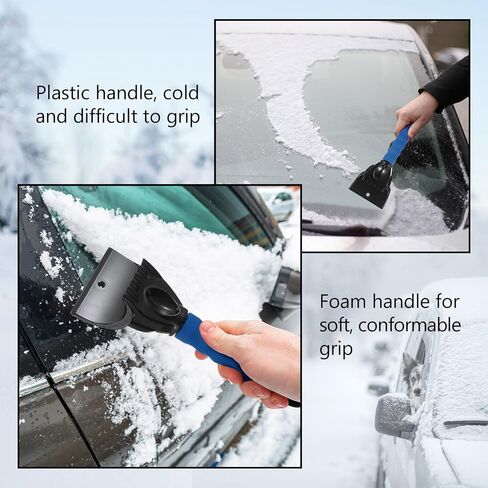 WILLBOND Ice Scraper for Cars Windshield Scraper for Ice and Snow Ice Scraper with Foam Grip(Black) (Orange) in Saudi Arabia