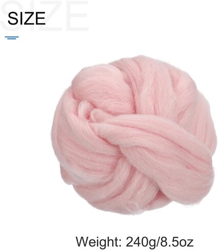 METALLIXITY Felting Wool Bulk (240g/8.5oz), Natural Wool Needle Felting Wool - for Weaving, Handcrafts, and DIY Creations, Bright White in Saudi Arabia