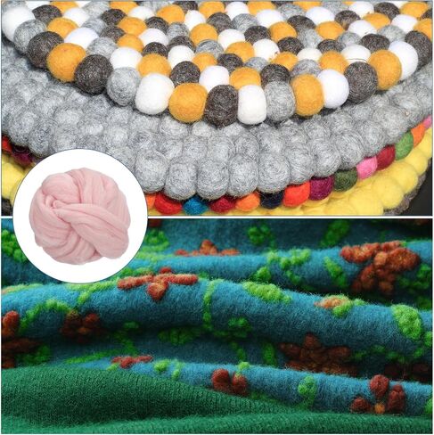 METALLIXITY Felting Wool Bulk (240g/8.5oz), Natural Wool Needle Felting Wool - for Weaving, Handcrafts, and DIY Creations, Bright White in Saudi Arabia