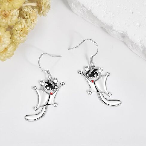 YAFEINI Sugar Glider Earrings 925 Sterling Silver Cute Sugar Glider Dangle Drop Jewelry For Women in Saudi Arabia