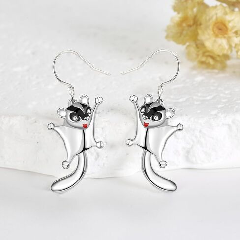 YAFEINI Sugar Glider Earrings 925 Sterling Silver Cute Sugar Glider Dangle Drop Jewelry For Women in Saudi Arabia