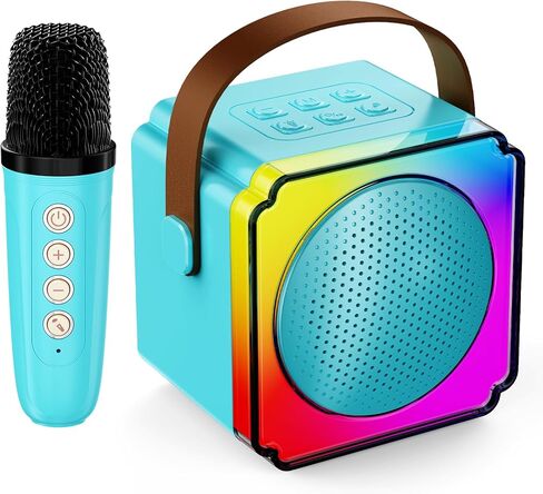 Karaoke Machine, Portable Bluetooth Speaker with Wireless Microphones for Kids Adult, Birthday Family Party Gifts Toys for Toddler Girls Boys 3 4 5 6 7 8 9 10 11 12+ Year Old in Saudi Arabia