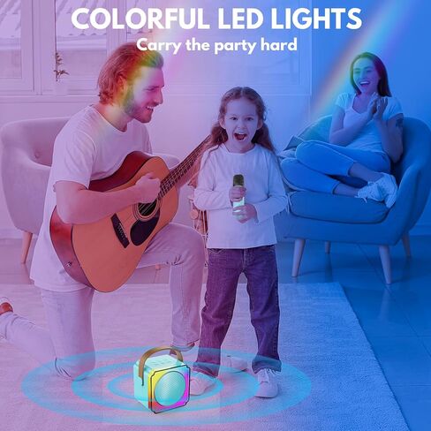 Karaoke Machine, Portable Bluetooth Speaker with Wireless Microphones for Kids Adult, Birthday Family Party Gifts Toys for Toddler Girls Boys 3 4 5 6 7 8 9 10 11 12+ Year Old in Saudi Arabia