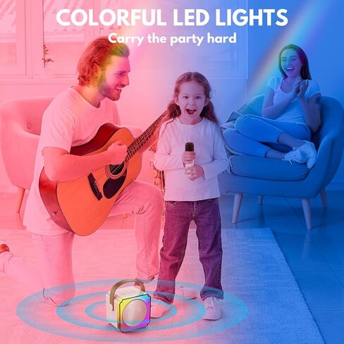 Karaoke Machine, Portable Bluetooth Speaker with Wireless Microphones for Kids Adult, Birthday Family Party Gifts Toys for Toddler Girls Boys 3 4 5 6 7 8 9 10 11 12+ Year Old in Saudi Arabia