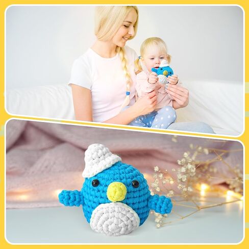مجموعة Lacoccinct Crochet للمبتدئين - مجموعة تعلم الكروشيه - مجموعة أدوات الكروشيه الحيوانية - غزل ممتاز سهل - فيديو تعليمي خطوة بخطوة - نمط البطريق اللطيف in Saudi Arabia