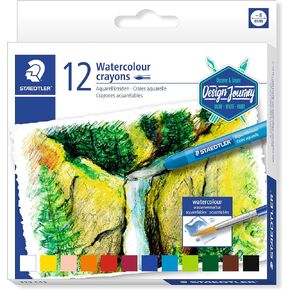 STAEDTLER 223 C12 Design Journey Watercolour Crayons - Assorted Colours (Pack of 12)