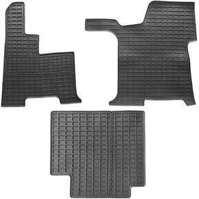 FV 3 Pieces Cargo Liners Kenworth T680 T880 T800 W900S Peterbilt 579 567 Floor Mats All-Weather Non-Slip Black Semi Truck Floor mats (F01111)