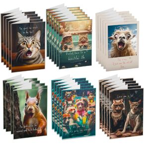 Set of 60 Designer PostCards, (6 designs - 10 of each) Greeting Cards for Family and Friends, 6 x 4 inch, No envelips, Multicolor - Fancy - Cute for Kids and Adults