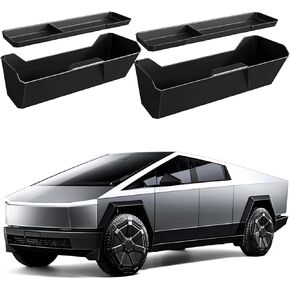 Front Under Seat Storage Organizer Box Compatible with Tesla Cybertruck 2024 Accessories,Front Seat Hidden Drawer Storage Box Organizer 2PCS Tray Storage Bin Interior Accessories
