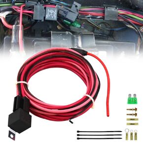 RYANSTAR RACING Electric Fuel Pump Relay Kit Fuel Pump Relay Bypass Wiring Harness KIt with 40 AMP Waterproof Relay Wiring Kit Electric Switches Compatible with 12V System P/N 30247