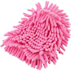 uxcell Car Cleaning Washing Microfiber Mitten Glove Pink