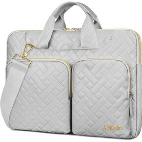 Lacdo 360° Protective Laptop Shoulder Bag, 14 inch Laptop Sleeve Case for 14 inch New MacBook Pro M3 Pro Max / M3/M2/M1 Pro Max A2992 A2918 A2779 A2442 2023-2021 Computer Messenger Bag, Elegant Black