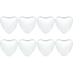 PATIKIL 8Pcs Transparent Glass Cabochons Heart Shaped Glass Dome Tiles for Photo Pendant Jewelry Making, Clear
