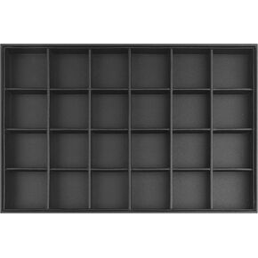 uxcell Jewelry Organizer Trays with Removable Dividers for Drawers, PU Leather Jewelry Organizer Drawer Inserts Display Storage Flat Tray Black