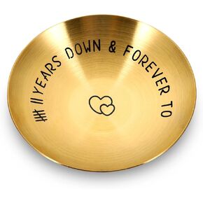 Anniversary Gifs for Men Women Couple,7 Year Anniversary Copper Gifts for Him Her,7th Wedding Anniversary Gif for Wife Husband,Best Gift for Anniversary Christmas,4'' Ring Holder Dish Jewelry Tray
