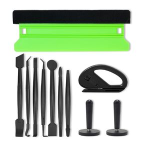 Auto Vinyl Wrap Kit, Long Felt Edge Squeegee, Micro Edge Trimming Sticks Set, Magnetic Holder, Vehicle Solar Film, Window Tint Tool, Wallpaper Sign Sticker, Car Decal installation, DIY Wrapping, 11in1