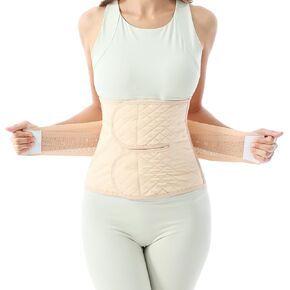 Postpartum Belly Band for Women: Abdominal Binder Post Surgery Compression Belt - Post Partum Waist Binder C Section Recovery Wrap Black