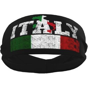 Italy Headbands for Hiking Running Cycling Italy Flag Headbands Beach Sweatbands Italian Wide Head Bands