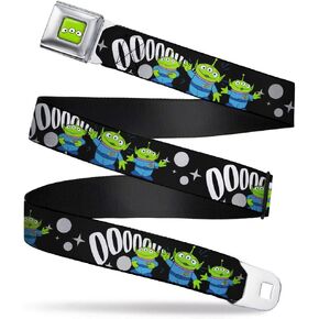 Buckle-Down Belt Seatbelt Buckle Toy Story 3 Aliens Ooooohhh Black White Gray Mens Womens Kids Adjustable