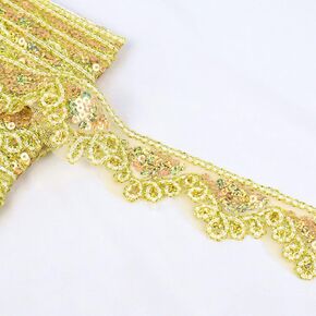 Beaded Lace Trim Silver Lace Ribbon Applique Sequin Lace Mesh Trim Sewing Supplies for Clothing Decorating in Kuwait