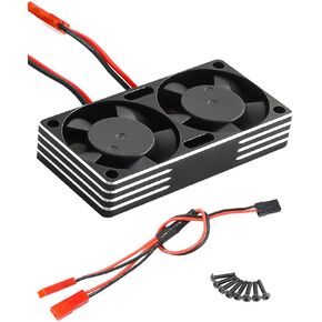 RC Heat Sink 22000rpm Motor Fan 3.5V-8.4V Cooling Fan fit 540 550 3650 3660 3670 Brushless Engine Motor 3010 Update Parts for 1/7 1/8 1/10 RC Car Truck Buggy Crawler,Red