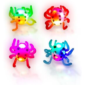 Windy City Novelties LED Light Up Halloween Jelly Spider Rings Kids Party Favors - 24 Pack
