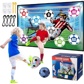 Soccer Ball Game Set for Kids Indoor Outdoor Play Equipment,Foldable Flannel Mat Goals Toy with 2 Velcro Balls, Toddlers Boy 8-12 Years Old Birthday Christmas Party Gift
