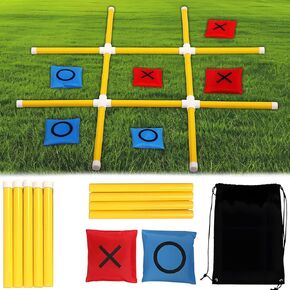 Giant Tic Tac Toe Indoor Outdoor Games for Adults and Kids, Bean Bag Toss Outdoor Games for Family | Yard Games| Backyard Games | 4ft x 4ft