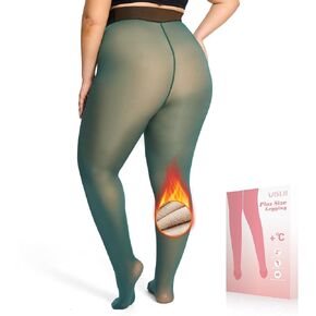 Plus Size Fleece Lined Tights Women,Warm Pantyhose Leggings Women,Fake Translucent Thermal Skin Colored Tights Winter. in Saudi Arabia