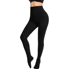 Opaque Tights for Women High Waist Control Top Pantyhose Run Resistant Footed Tights