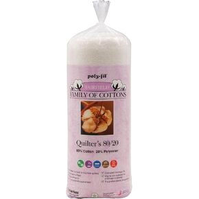Fairfield Quilter’s 80/20 Quilt Batting, Premium Cotton and Polyester Batting for Quilting, Ideal for Clothing, Crafts, Wall Hangings, and Quilts, Quilting Supplies, 81" x 96"