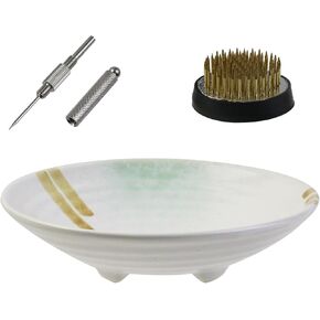 UTALIND 1pcs Japanese Ikebana Vase Kit Flower Arranging Supplies for Flower Arrangement Home Decoration, Black