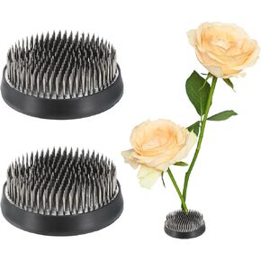 uxcell 2pcs Flower Frog, Round Stainless Floral Frogs, Flower Arranger Fixed Tool Pin Frog for Flower Arrangement Vase, Fixation and Decoration (Silver, 1.4inch)