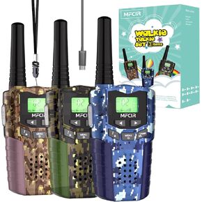 Camouflage Kids Walkie Talkies, Rechargeable, 3 Pack, Long Range,Toys Gifts for 3 4 5 6 7 8 9 Year Old Boys Girls Ages, Outdoor Hiking,Birthday Present