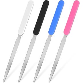 4Pcs Letter Opener Stainless Steel Envelope Openers Lightweight Hand Mail Slitters Metal Letter Knives Humanized Grip Handle Paper Cutting Knives for Office School Home Supplies